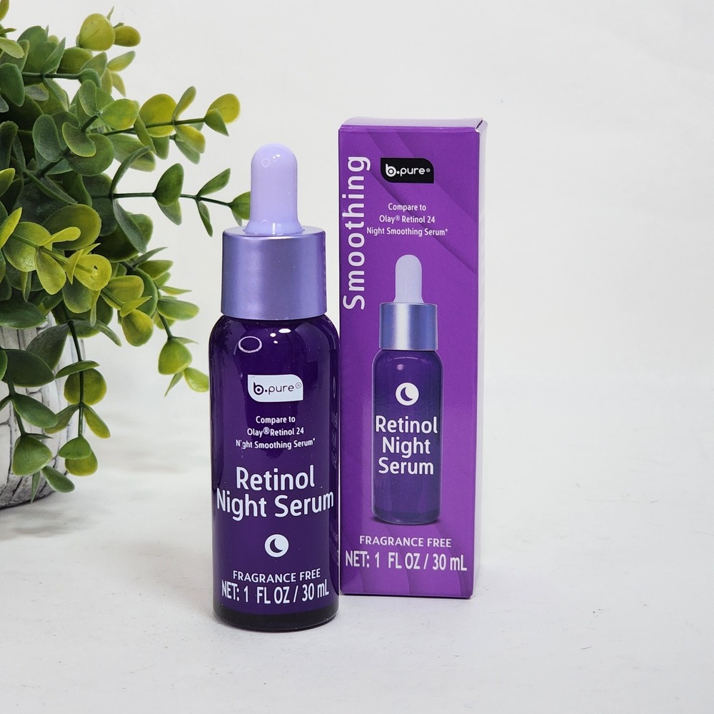 b-Pure Smoothing Retinol Night Serum 1oz Anti-Aging Facial Serum Fragrance-Free